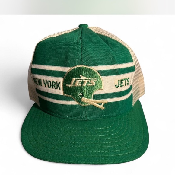 New York Jets NFL Vintage 80s Green Trucker Hat - Picture 2 of 6
